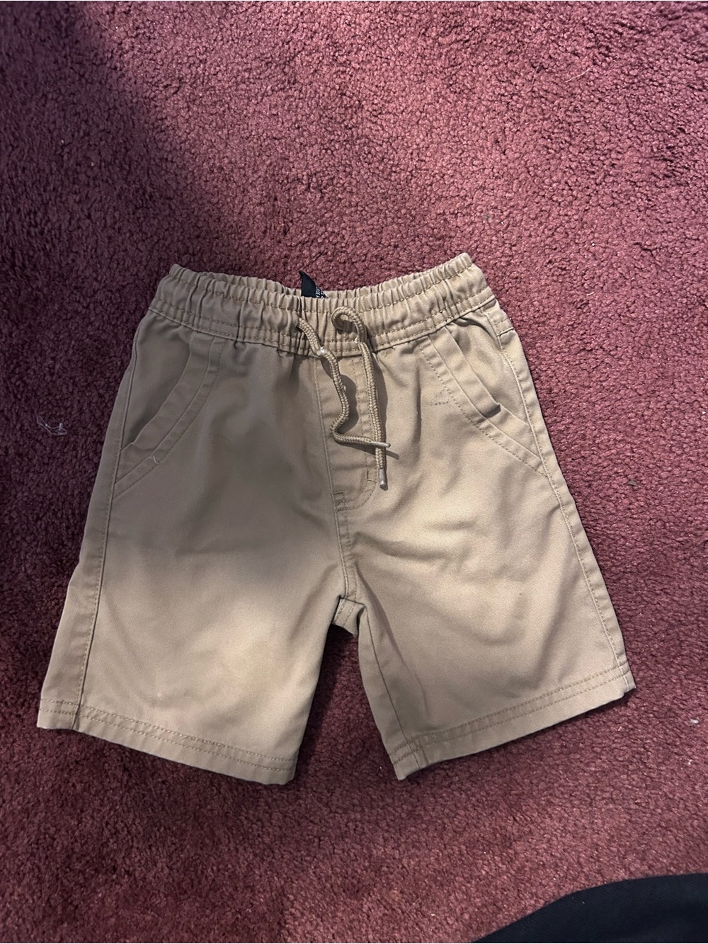 Kids' Tan Elastic-Waist Pull-On Shorts